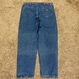 Vintage 90s Carhartt Jeans Men’s 42x32 Straight Leg Blue Denim USA Made WU8598